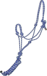 Gatsby Classic Cowboy Halter With Lead (Color: Royal Blue/ Steel Grey, size: Horse)