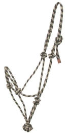 Gatsby Professional Cowboy Rope Halter (Color: Black/Beige, size: Horse)