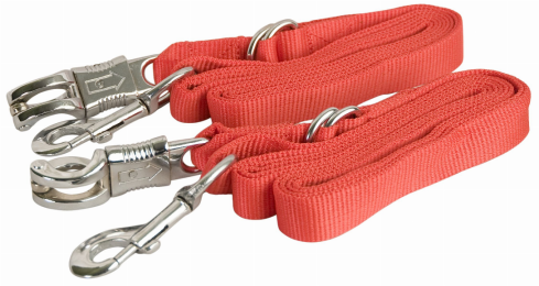 Gatsby Nylon Cross Ties With Panic Snap (Color: Red, size: 60"-110")