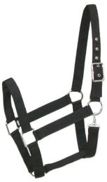 Gatsby Nylon Draft Halter With Snap (Color: Black, size: Draft)