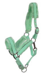 Gatsby Nylon Halter With Removable Fleece (Color: Mint Green, size: Horse)