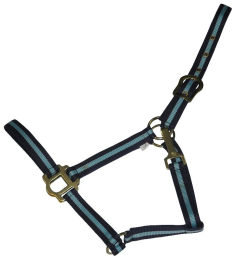 Gatsby Classic 2-Tone Nylon Halter With Snap (Color: Navy/BabyBlue, size: Horse)