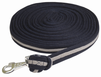 Gatsby Cushion Web Lunge Line With Loop Handle (Color: Navy/Grey, size: 25')