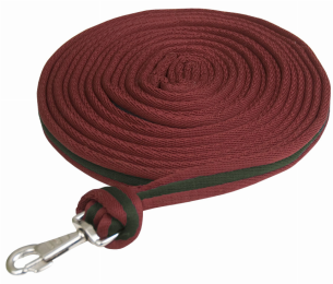 Gatsby Cushion Web Lunge Line With Loop Handle (Color: Burgundy/Hunter, size: 25')