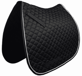 Gatsby Premium Dressage Saddle Pad (Color: Black with White Pipping, size: 22")