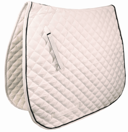 Gatsby Premium Dressage Saddle Pad (Color: White with Black Piping, size: 22")