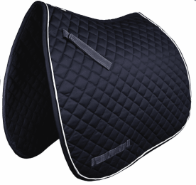 Gatsby Premium Dressage Saddle Pad (Color: Navy with White Piping, size: 22")