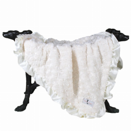 Ruffle Baby Dog Blanket (Color: Cream, size: Throw)