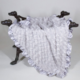 Ruffle Baby Dog Blanket (Color: Silver, size: Throw)