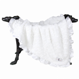 Ruffle Baby Dog Blanket (Color: White, size: Throw)