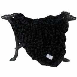 Ruffle Baby Dog Blanket (Color: Black, size: Throw)