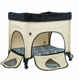 Bedside Lounge Pet Bed (Color: Zebra Vibes, size: )