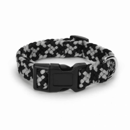 GG Braided Rope Collar (Color: Black, size: medium)