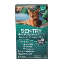 Sentry PurrScriptions Plus Flea & Tick Control for Cats & Kittens (size: Cats Under 5 lbs - 3 Month Supply)