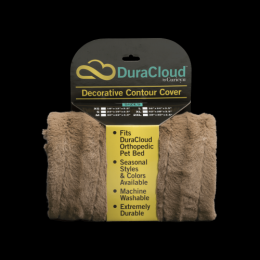 DuraCloud Orthopedic Pet Bed and Crate Pad Contour Cover (Color: Mocha, size: small)