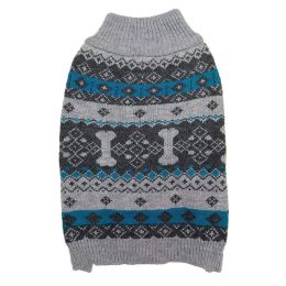 Fashion Pet Nordic Knit Dog Sweater - Gray (size: Small (10"-14" Neck to Tail))