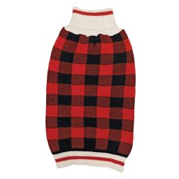 Fashion Pet Plaid Dog Sweater - Red (size: Small (10"-14" Neck to Tail))