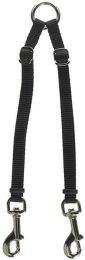 Coastal Pet Two Dog Adjustable Nylon Coupler Black (size: 24"L x 3/8"W)