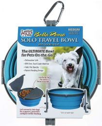 Loving Pets Bella Roma Blue Travel Bowl (size: 1 count - Medium)