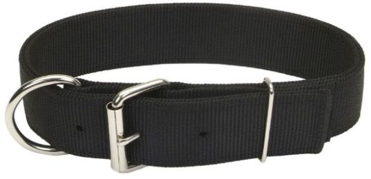 Coastal Pet Macho Dog Double-Ply Nylon Collar with Roller Buckle 1.75" Wide Black (size: 20"Long)