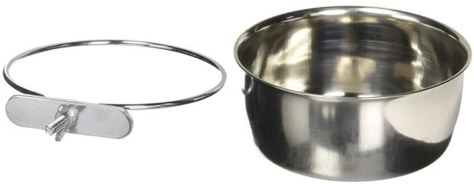 Prevue Stainless Steel Bolt-On Coop Cup (size: 20 oz)